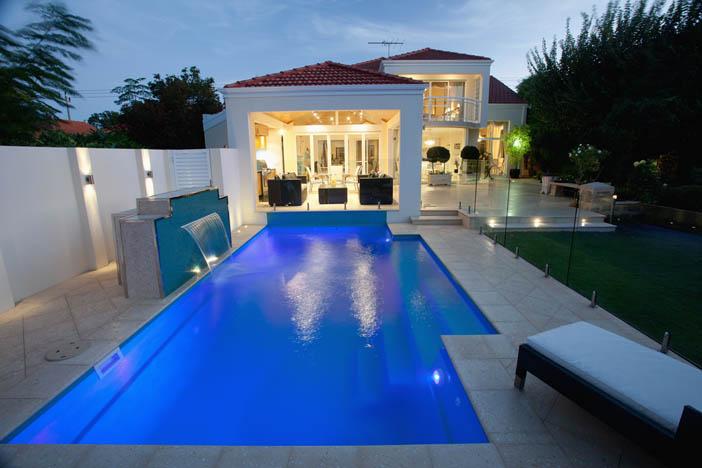 Modern Pool Beside Dining Area