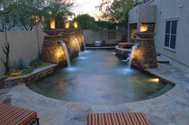 Small Backyard With Fire and Water